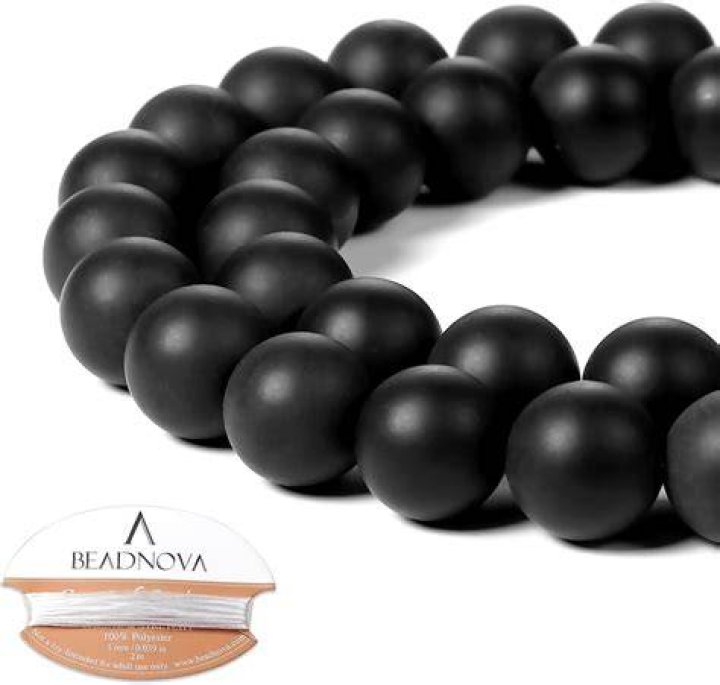 BEADNOVA Black Matte Onyx Beads Natural Crystal Beads Stone Gemstone