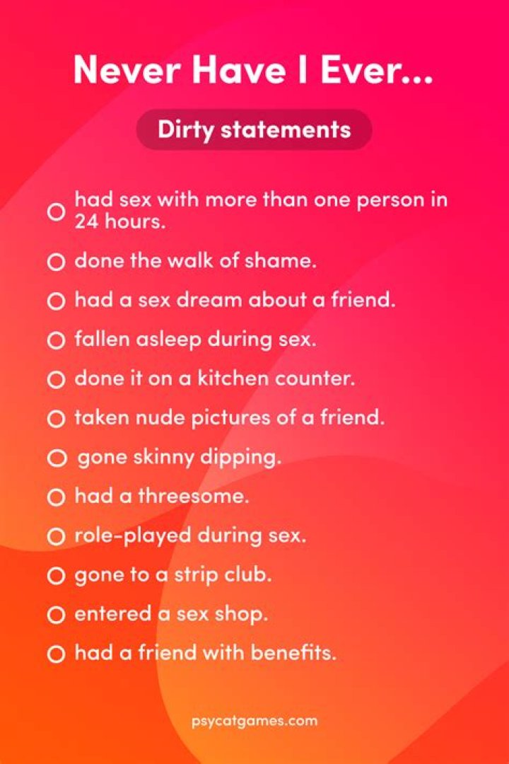 Dirty Questions For Never Have I Ever Never Have I Ever Questions