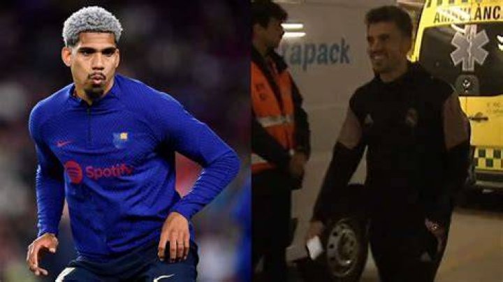 WATCH Ouch! Barcelona star Araujo accidentally runs over fans foot as